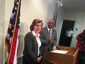 Syracuse Police Chief Frank Fowler and Syracuse Mayor Stephanie Miner held a joint press conference Monday about Sunday night's the officer-involved shooting near Walnut Park.
