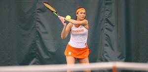 Sophomore Maria Tritou used a professional recruiter to get to SU, where's she been a mainstay for the tennis team since her freshman year. 